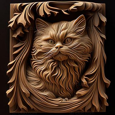 3D model st Asian Semi longhair cat (STL)